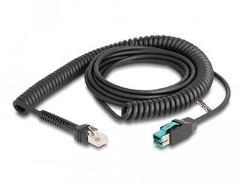 Delock Vinut kabel ze zstrkovho konektoru RJ50 na zstrkov konektor PoweredUSB, zstrkov, 12 V, 3 m, ern