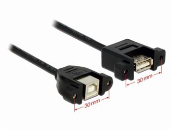 Delock kabel USB 2.0 Type-B samice piroubovateln > USB 2.0 Type-A samice piroubovateln 25 cm