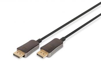 Digitus DisplayPort AOC hybridn pipojovac kabel M/M, 30m, UHD 8K@60Hz, CE, gold, bl