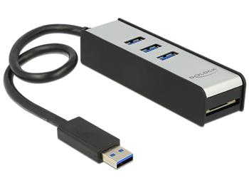 Delock USB 3.0 Extern Hub 3 Portov + 1 Slot teky SD karet