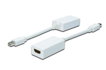 Digitus kabelov adaptr DisplayPort, mini DP - HDMI typ A M / F, 0,15m, kompatibiln s DP 1.1a, CE, wh