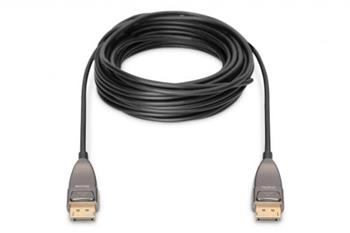 Digitus DisplayPort AOC hybridn pipojovac kabel M/M, 15m, UHD 8K@60Hz, CE, zlato, bl