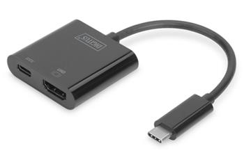 DIGITUS Grafick adaptr HDMI 4K HDMI Type-C  + USB-C  (PD)