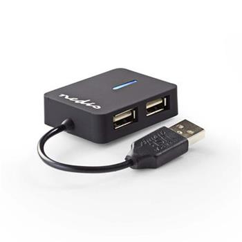 Nedis UHUBU2410BK - Rozboova USB | 4 porty | USB 2.0 | Cestovn Velikost