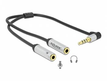 Delock Adaptr sluchtek z 1x3,5 mm 4pinovho stereofonnho zstrkovho konektoru na 2x3,5mm 3pinov stereofonn konekt