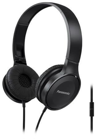 Panasonic RP-HF100ME-K, drtov sluchtka, pes hlavu, skldac, 3,5mm jack, mikrofon, kabel 1,2m, ern