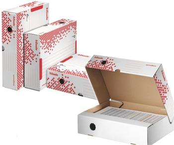 LEITZ Esselte Speedbox rychle-sloiteln, horizontln archivan krabice 80 mm, bl-erven