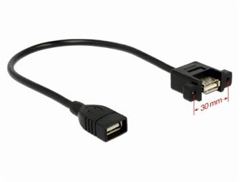 Delock kabel USB 2.0 Type-A samice > USB 2.0 Type-A samice piroubovateln 25 cm