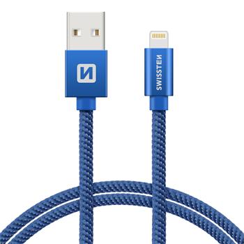 SWISSTEN DATA CABLE USB / LIGHTNING TEXTILE 1,2M BLUE