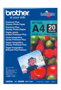 Brother fotopapr BP71GA4, 20 list, A4, Premium Glossy, 260g