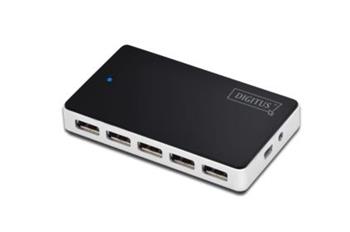 Digitus USB 2.0 Hub 10 port, 10x USB A / F, 1x USB mini v. napjen 5V DC 4A, 1m, bl