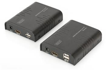 DIGITUS HDMI KVM Extender, 120 m, Full HD, 1080p pes sov kabel (Cat 5, 5E, 6),