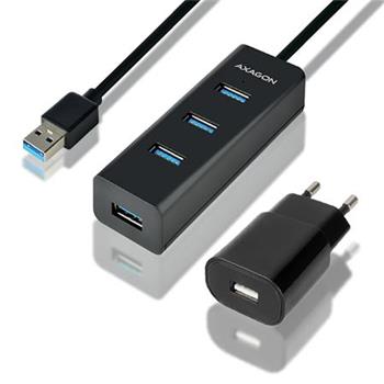 AXAGON HUE-S2BP, 4x USB3.0 CHARGING hub 1.2m kabel, v. AC adapteru