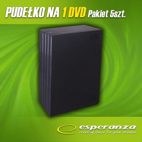 Box na 1 DVD - 14 mm, černý, 5-pack ve folii + EAN