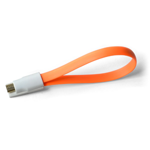 10ks Mini Magnetický USB nabíjací kábel oranžový 225mm BELLAPROX s microUSB konektorom