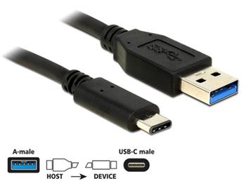 Delock Kabel SuperSpeed USB 10 Gbps (USB 3.1, Gen 2) Typ A samec > USB Type-C™ samec 0,5 m černý