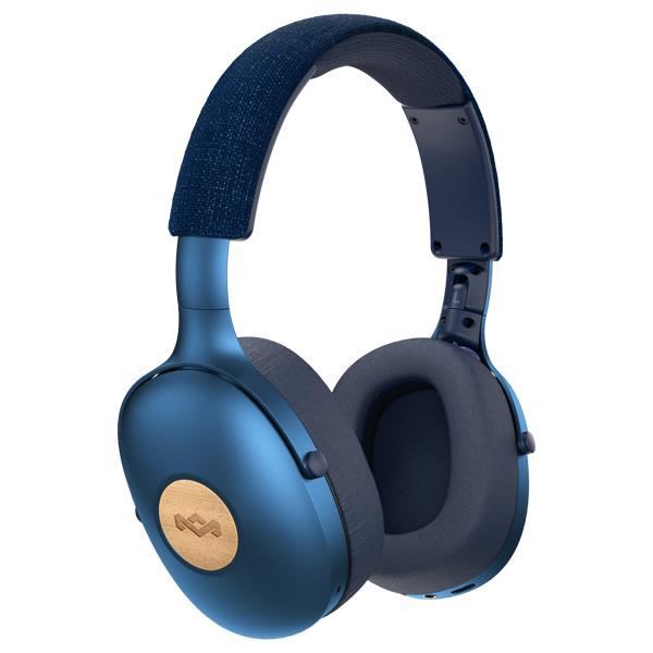 MARLEY Positive Vibration XL Bluetooth® 5.0 - Denim, sluchátka přes hlavu s ovladačem a mikrofonem