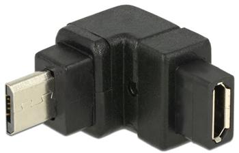 Delock adaptér USB 2.0 Micro-B samec > USB 2.0 Micro-B samice pravoúhlá nahoru